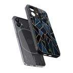 elite blue geometric back phone cover | glass case for nothing phone 2