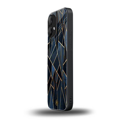 elite blue geometric back phone cover | glass case for nothing phone 2