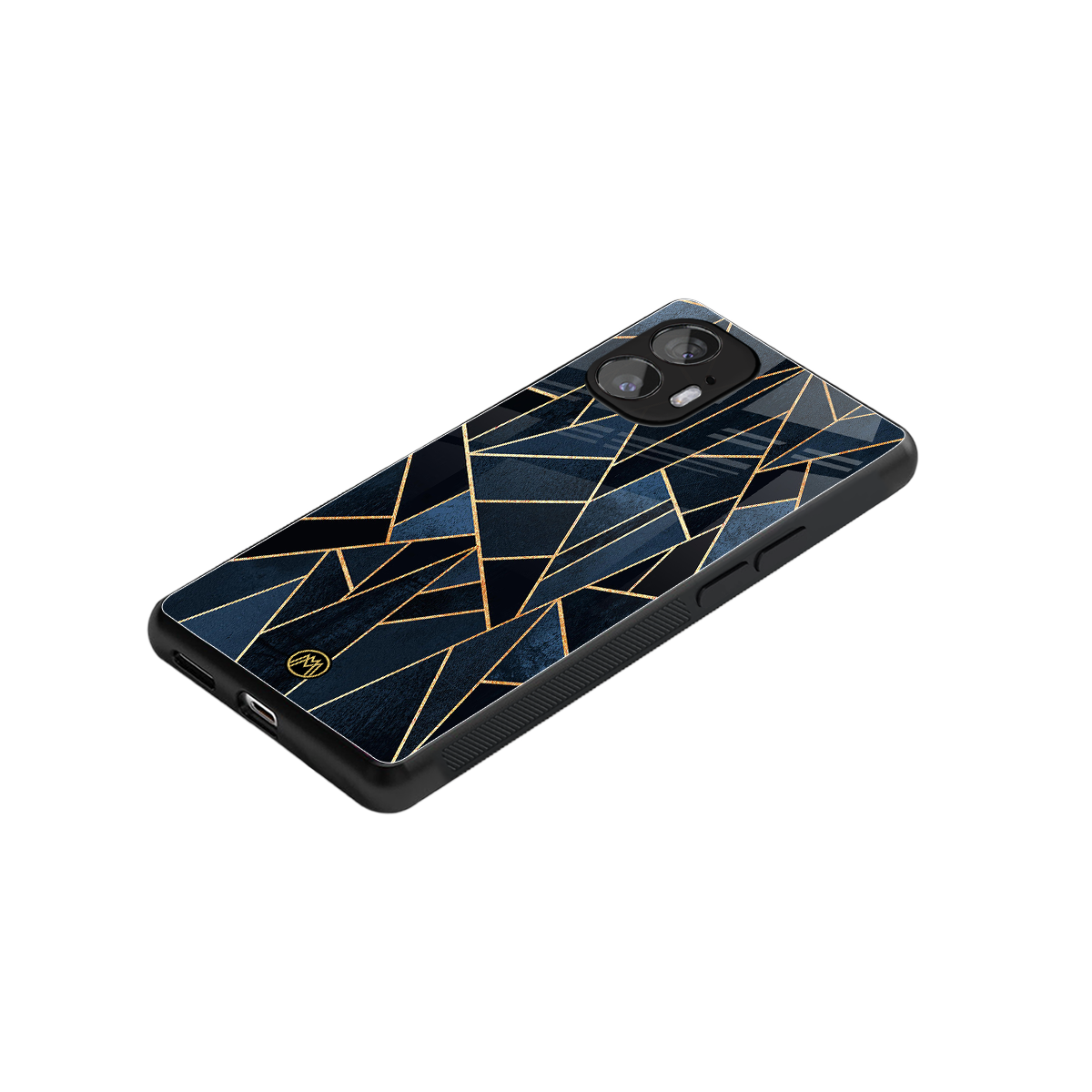 elite blue geometric back phone cover | glass case for nothing phone 2