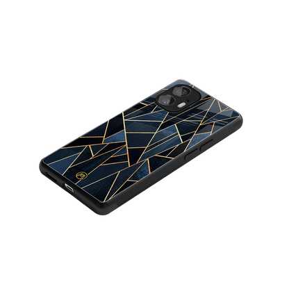 elite blue geometric back phone cover | glass case for nothing phone 2