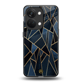 elite blue geometric back phone cover | glass case for oneplus nord 3