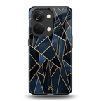 elite blue geometric back phone cover | glass case for oneplus nord 3