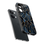 elite blue geometric back phone cover | glass case for oneplus nord 3