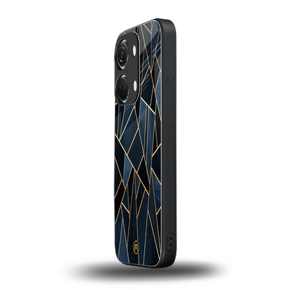 elite blue geometric back phone cover | glass case for oneplus nord 3