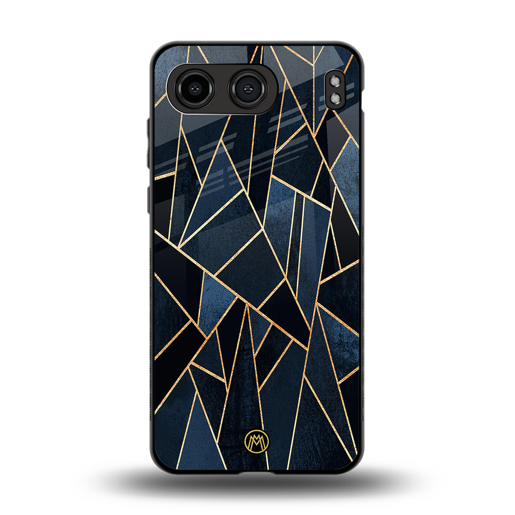 elite blue geometric back phone cover | glass case for oneplus nord 4