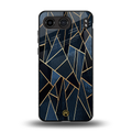 elite blue geometric back phone cover | glass case for oneplus nord 4