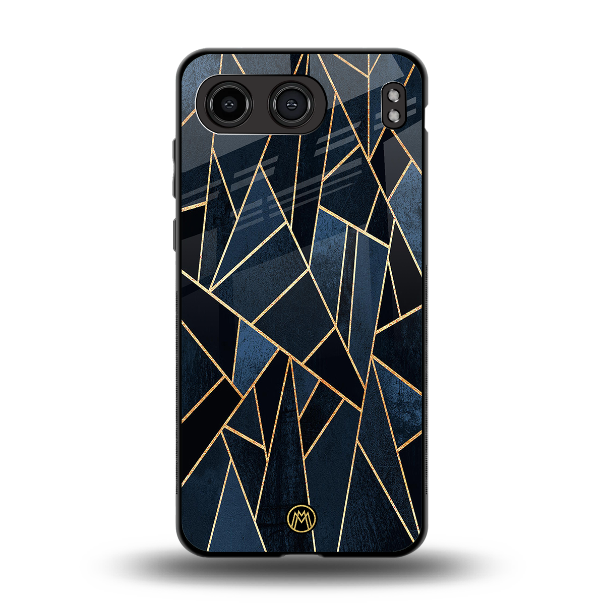 elite blue geometric back phone cover | glass case for oneplus nord 4
