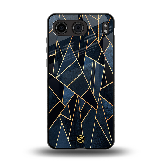 elite blue geometric back phone cover | glass case for oneplus nord 4
