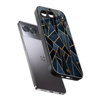 elite blue geometric back phone cover | glass case for oneplus nord 4