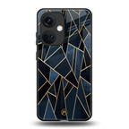 elite blue geometric back phone cover | glass case for oneplus nord ce 3