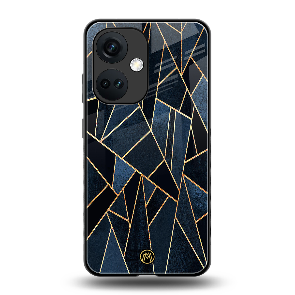 elite blue geometric back phone cover | glass case for oneplus nord ce 3