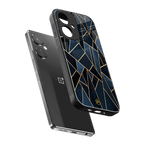 elite blue geometric back phone cover | glass case for oneplus nord ce 3