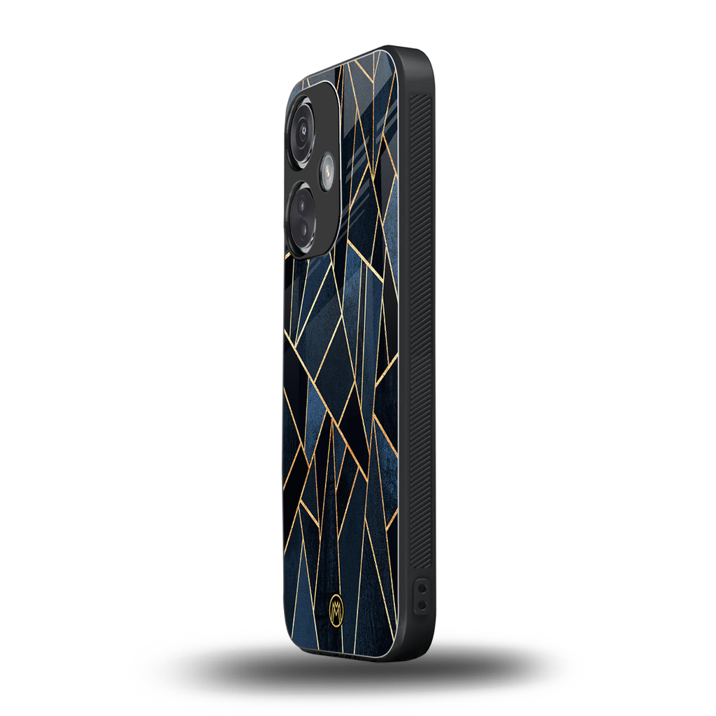 elite blue geometric back phone cover | glass case for oneplus nord ce 3