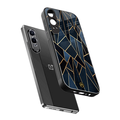 elite blue geometric back phone cover | glass case for oneplus nord ce 4 lite