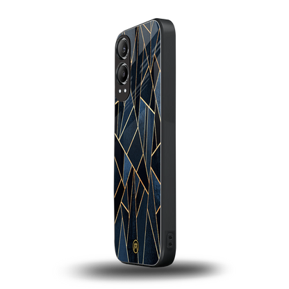 elite blue geometric back phone cover | glass case for oneplus nord ce 4 lite