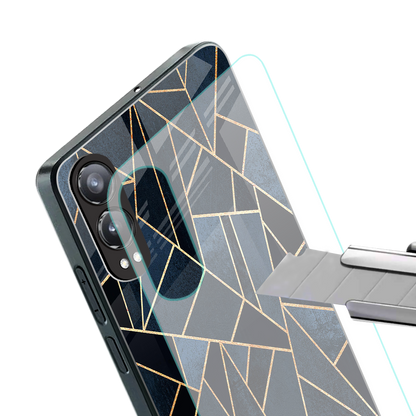 elite blue geometric back phone cover | glass case for oneplus nord ce 4 lite