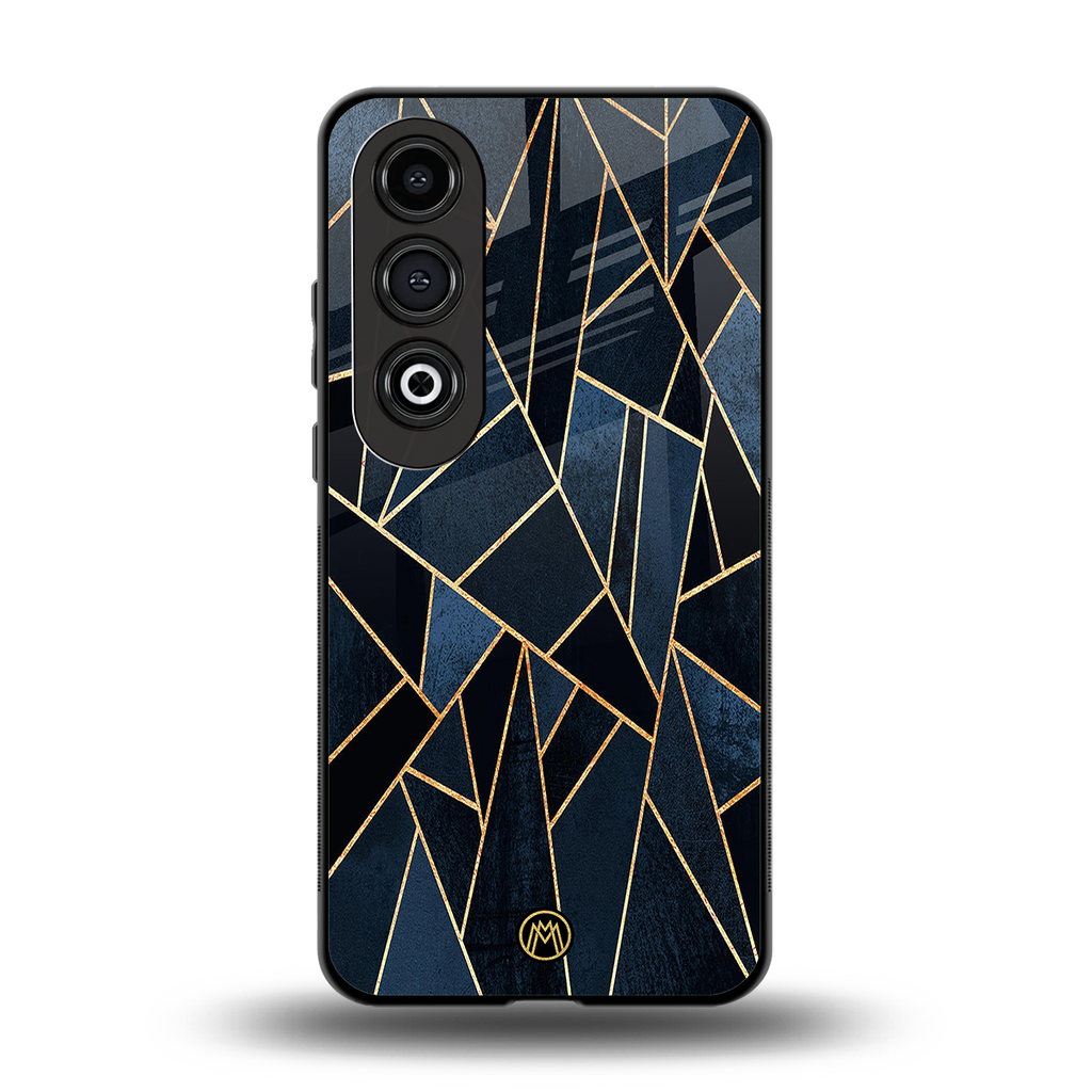 elite blue geometric back phone cover | glass case for oneplus nord ce 4