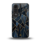 elite blue geometric back phone cover | glass case for oneplus nord ce 4