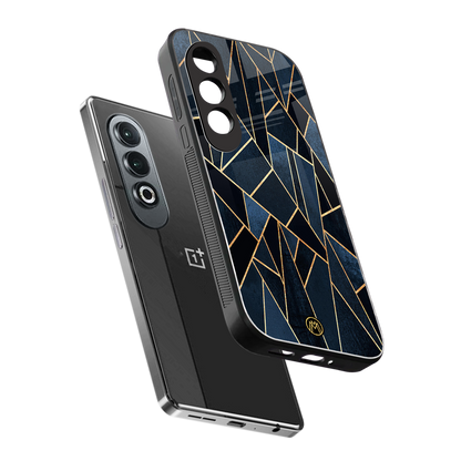 elite blue geometric back phone cover | glass case for oneplus nord ce 4
