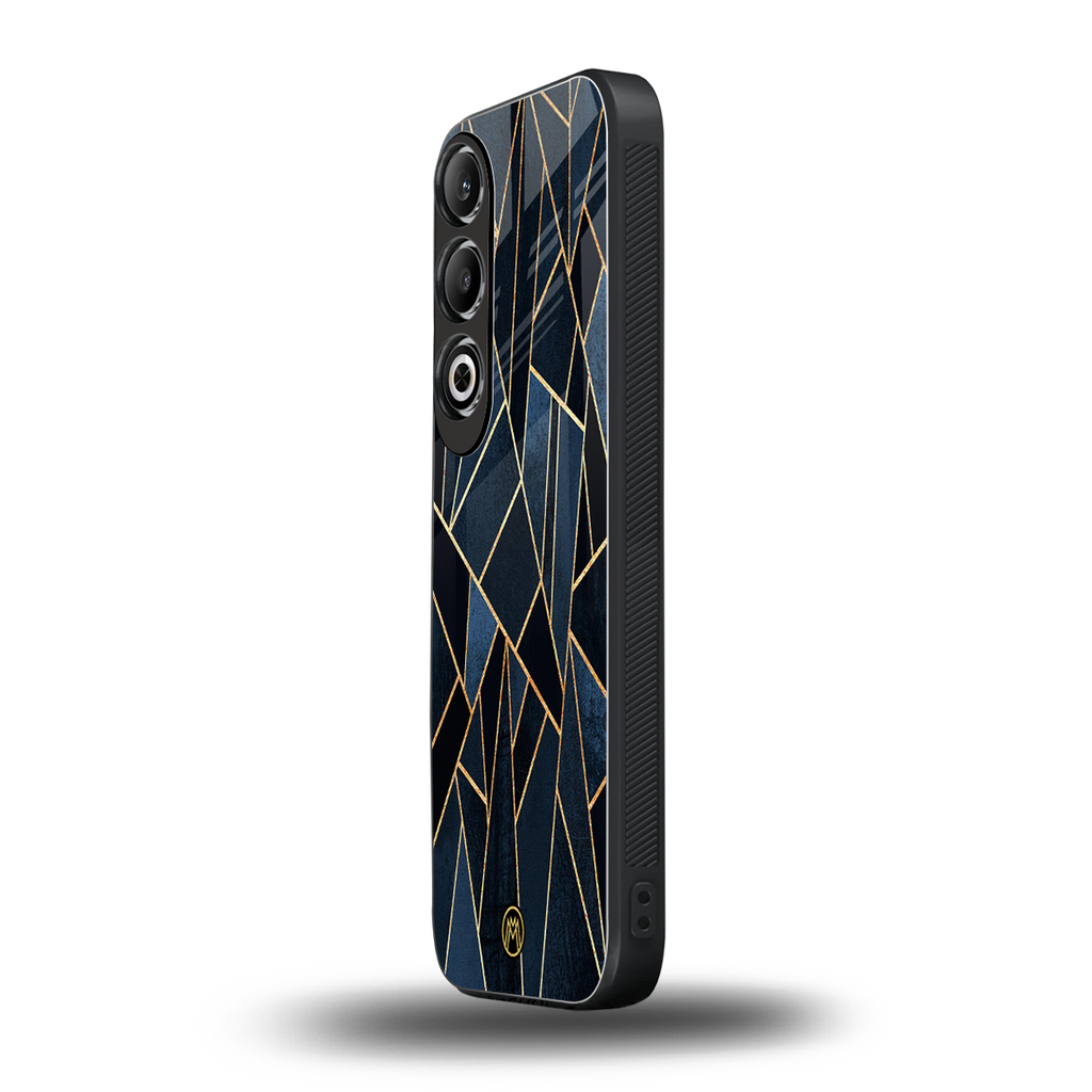 elite blue geometric back phone cover | glass case for oneplus nord ce 4