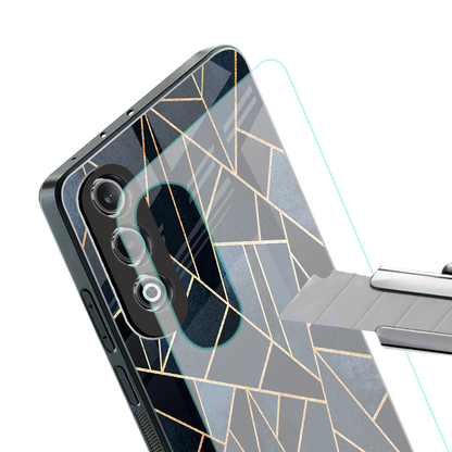 elite blue geometric back phone cover | glass case for oneplus nord ce 4
