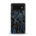 elite blue geometric back phone cover | glass case for Google Pixel 6A