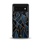elite blue geometric back phone cover | glass case for Google Pixel 6A