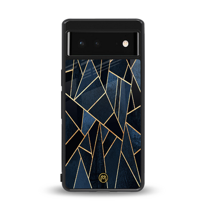elite blue geometric back phone cover | glass case for Google Pixel 6A
