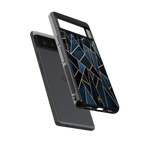 elite blue geometric back phone cover | glass case for google pixel 6
