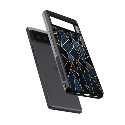 elite blue geometric back phone cover | glass case for Google Pixel 6A