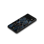 elite blue geometric back phone cover | glass case for Google Pixel 6A
