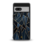 elite blue geometric back phone cover | glass case for Google Pixel 7