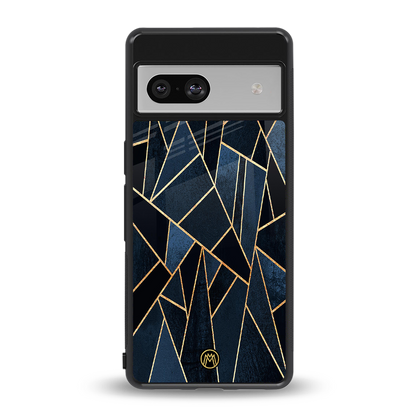 elite blue geometric back phone cover | glass case for Google Pixel 7