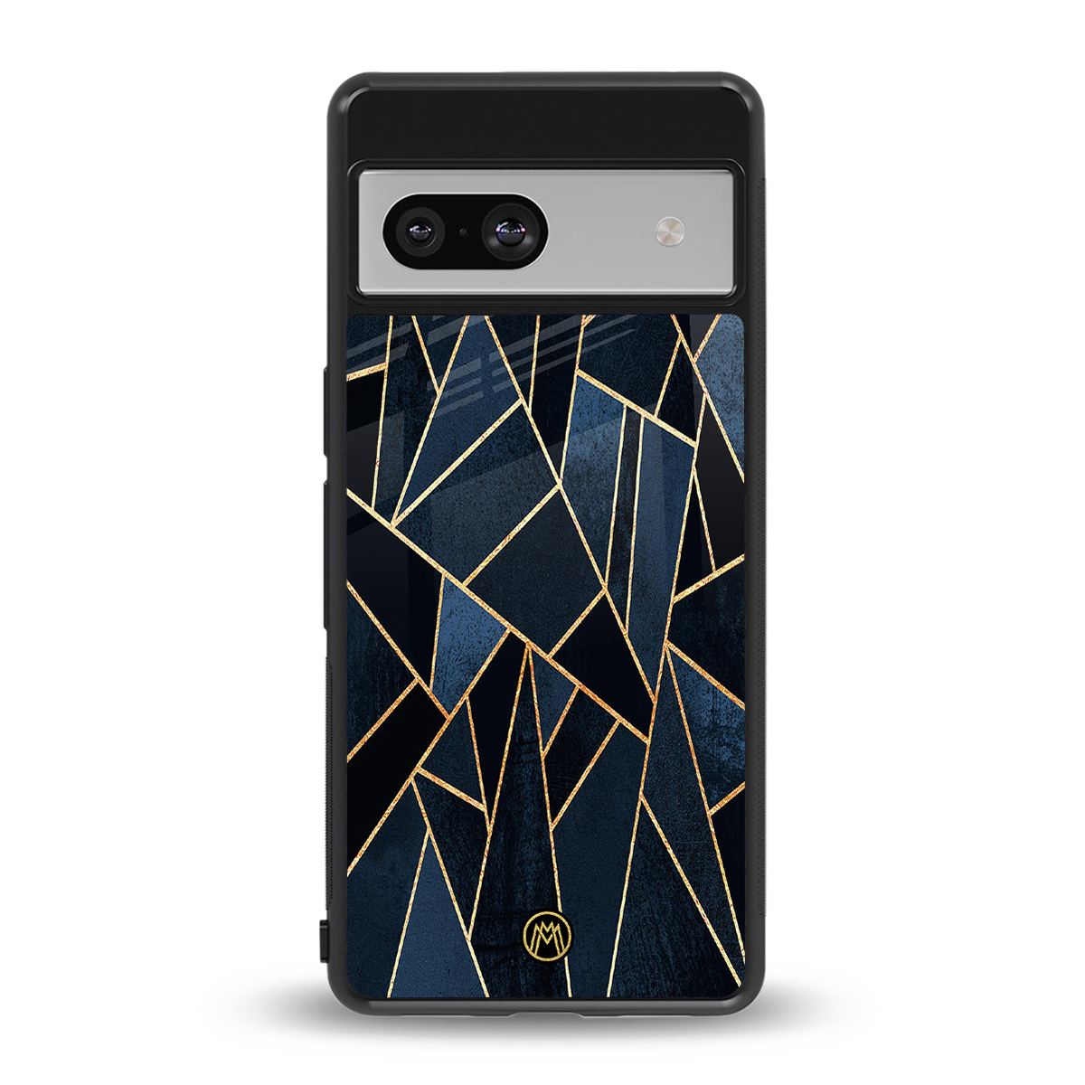 elite blue geometric back phone cover | glass case for Google Pixel 7A
