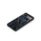 elite blue geometric back phone cover | glass case for Google Pixel 7