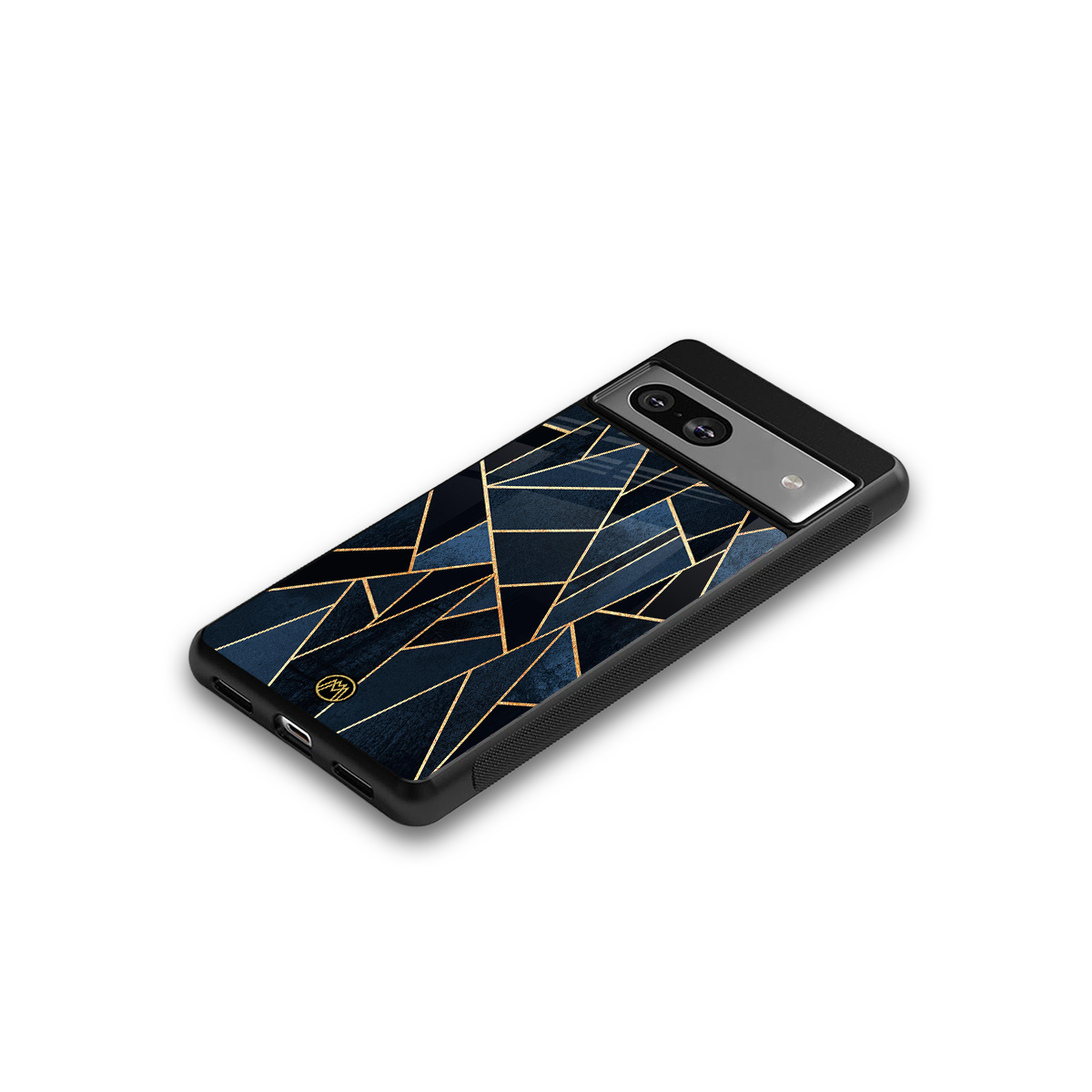elite blue geometric back phone cover | glass case for Google Pixel 7