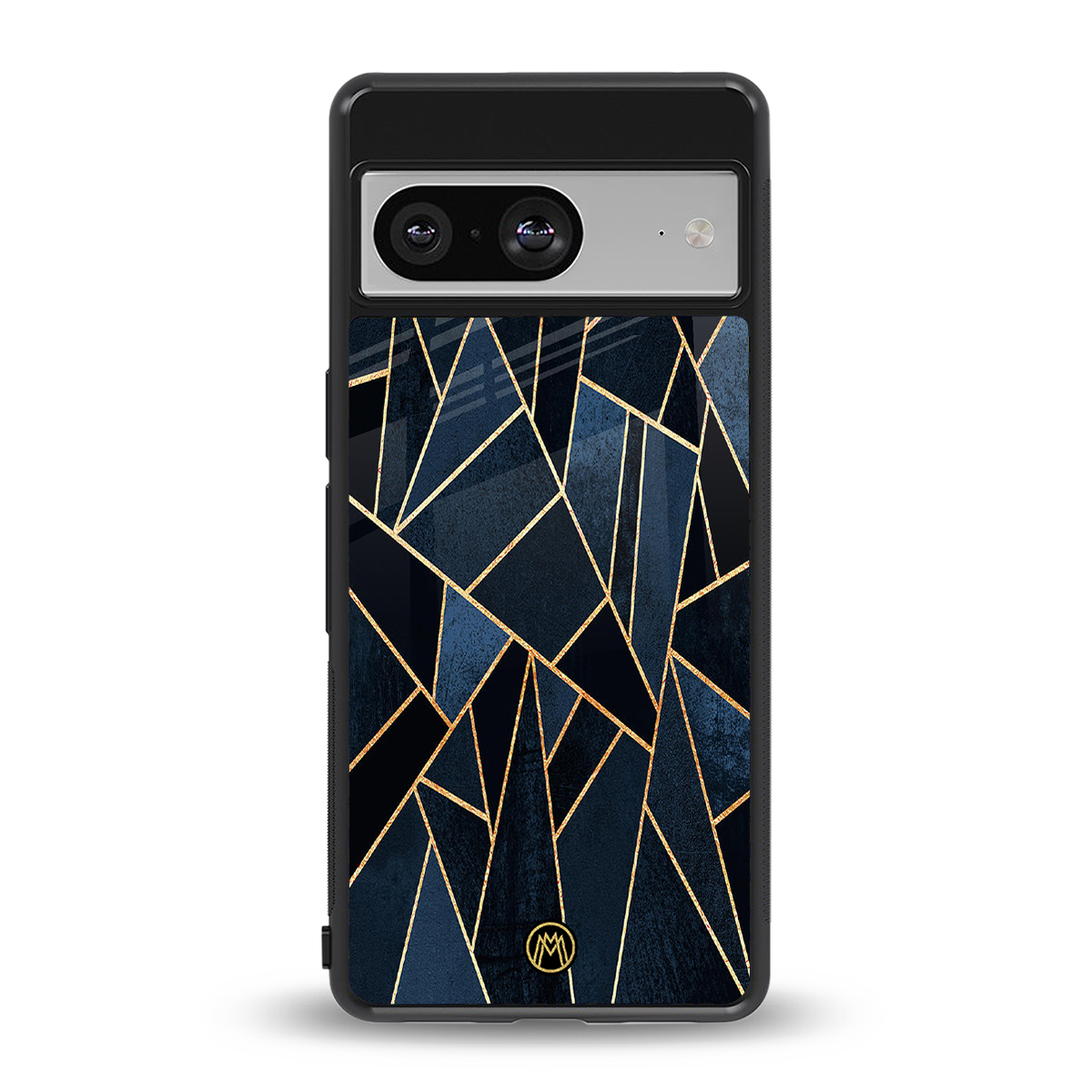 elite blue geometric back phone cover | glass case for Google Pixel 8