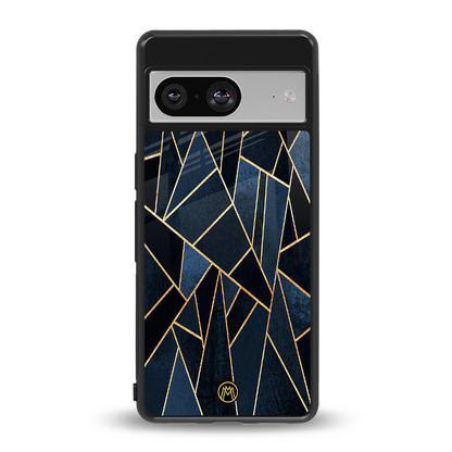 elite blue geometric back phone cover | glass case for Google Pixel 8