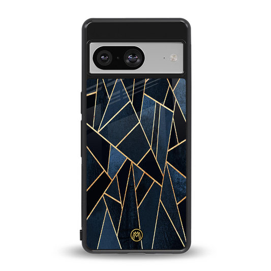 elite blue geometric back phone cover | glass case for Google Pixel 8