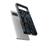 elite blue geometric back phone cover | glass case for Google Pixel 8
