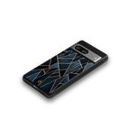 elite blue geometric back phone cover | glass case for Google Pixel 8
