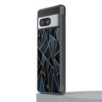 elite blue geometric back phone cover | glass case for Google Pixel 8