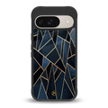 elite blue geometric back phone cover | glass case for google pixel 9