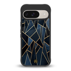 elite blue geometric back phone cover | glass case for google pixel 9
