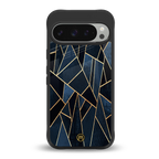 elite blue geometric back phone cover | glass case for google pixel 9 pro