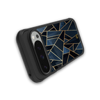 elite blue geometric back phone cover | glass case for google pixel 9 pro