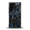 elite blue geometric back phone cover | glass case for samsung galaxy s23 ultra