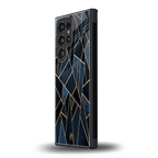 elite blue geometric back phone cover | glass case for samsung galaxy s23 ultra