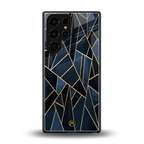 elite blue geometric back phone cover | glass case for samsung galaxy s25 ultra