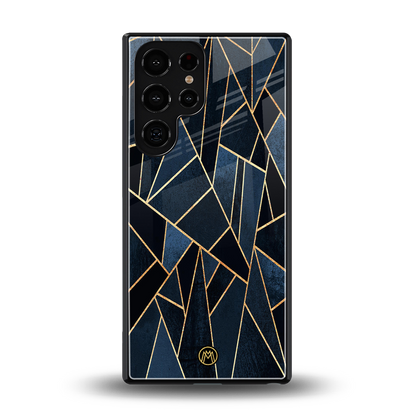 elite blue geometric back phone cover | glass case for samsung galaxy s25 ultra